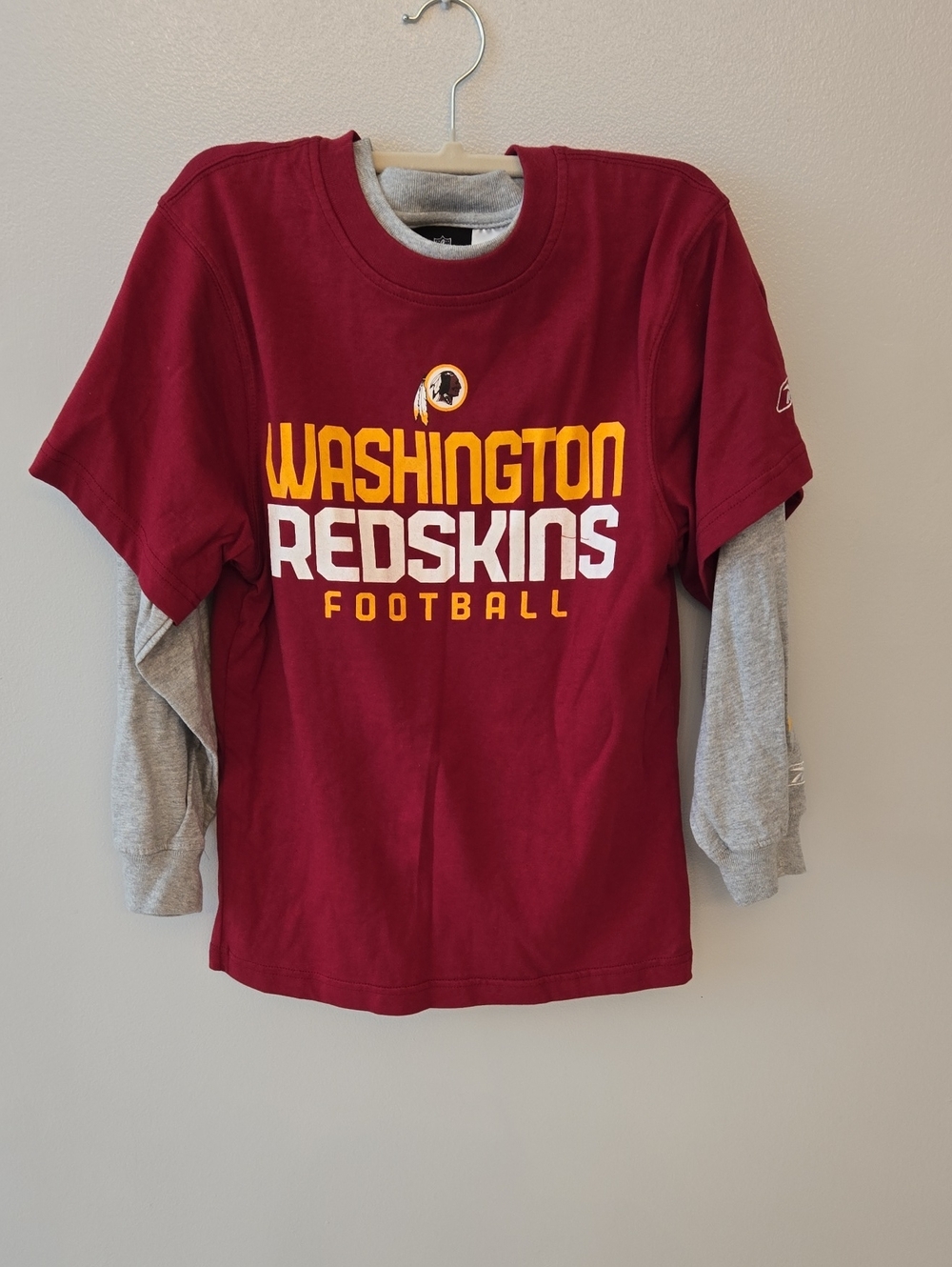 NWT Vintage Reebok NFL Washington Redskins Youth Layered T-Shirt Size Small 8